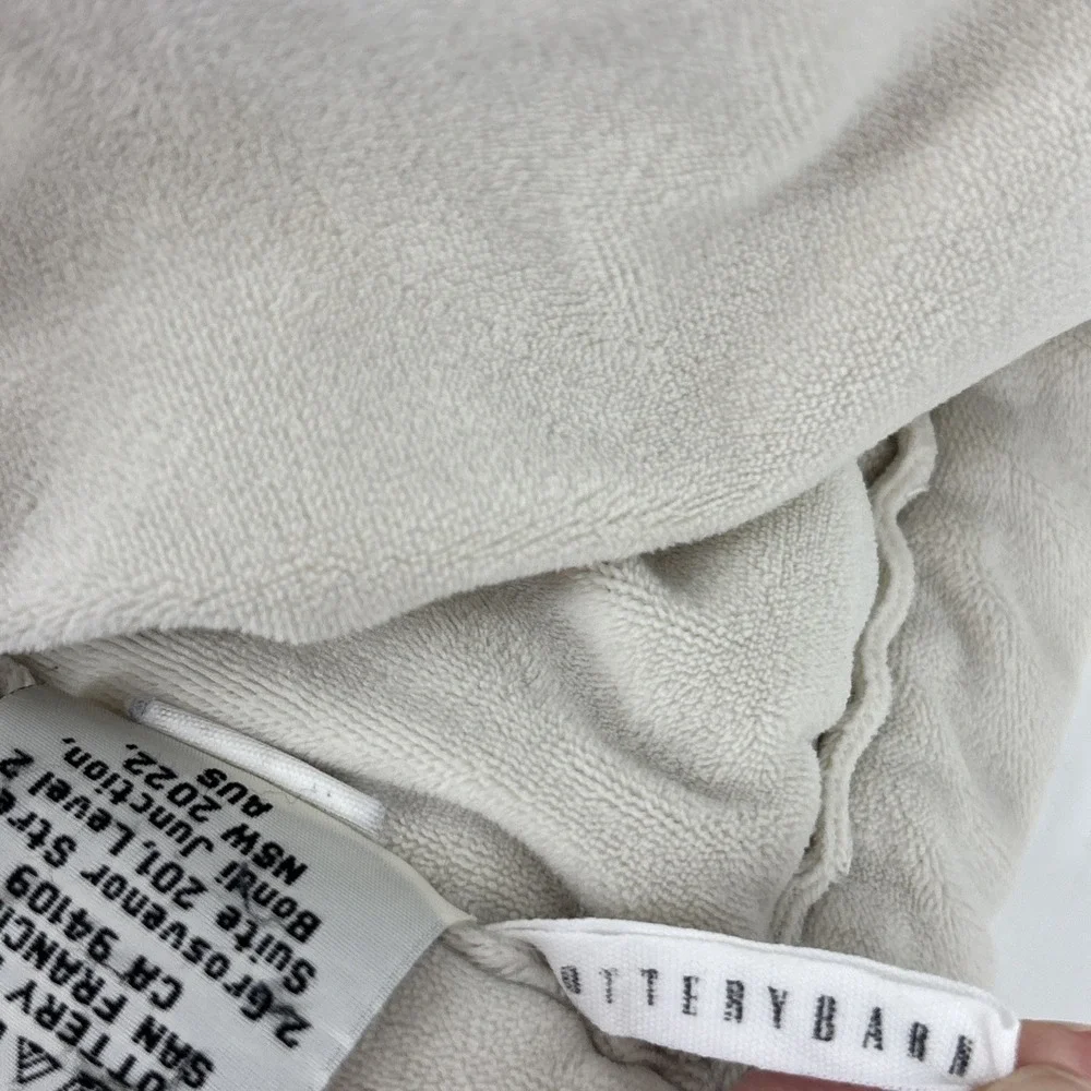 Pottery Barn Faux Fur Cozy Plush Reversible Throw Blanket 50x60in Cream Ivory